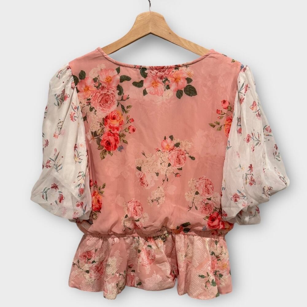 Hemant & Nandita Anthropologie Rose Garden Blouse Size Medium - Picture 5 of 11
